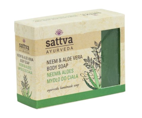 MYDŁO W KOSTCE DO CIAŁA NEEM I ALOES 125 g - SATTVA (AYURVEDA) MYDŁO W KOSTCE DO CIAŁA NEEM I ALOES 125 g - SATTVA (AYURVEDA)