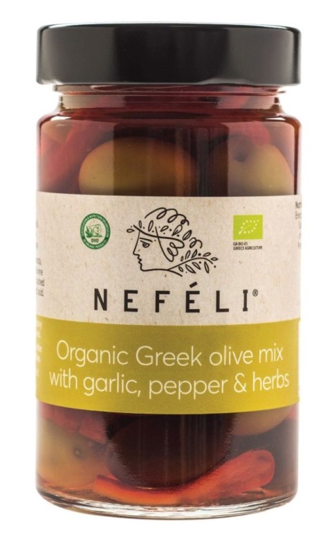 OLIWKI MIX BEZ PESTEK W ZALEWIE BIO 295 g (140 g) - NEFELI OLIWKI MIX BEZ PESTEK W ZALEWIE BIO 295 g (140 g) - NEFELI