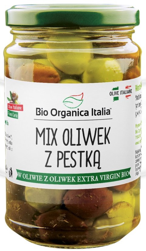 OLIWKI MIX Z PESTKĄ W OLIWIE Z OLIWEK EXTRA VIRGIN BIO 280 g (SŁOIK) - BIO ORGANICA ITALIA OLIWKI MIX Z PESTKĄ W OLIWIE Z OLIWEK EXTRA VIRGIN BIO 280 g (SŁOIK) - BIO ORGANICA ITALIA