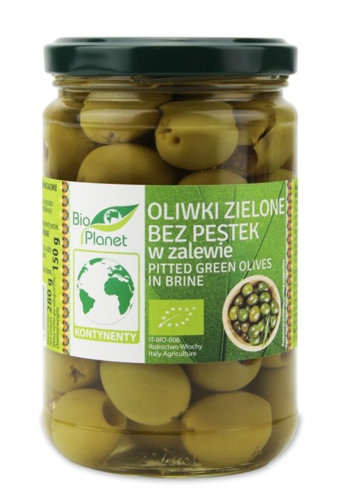 OLIWKI ZIELONE BEZ PESTEK W ZALEWIE BIO 280 g (150 g) - BIO PLANET OLIWKI ZIELONE BEZ PESTEK W ZALEWIE BIO 280 g (150 g) - BIO PLANET