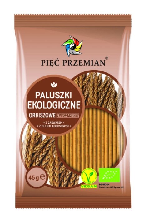 PALUSZKI ORKISZOWE PEŁNOZIARNISTE BIO 45 g - PIĘĆ PRZEMIAN PALUSZKI ORKISZOWE PEŁNOZIARNISTE BIO 45 g - PIĘĆ PRZEMIAN