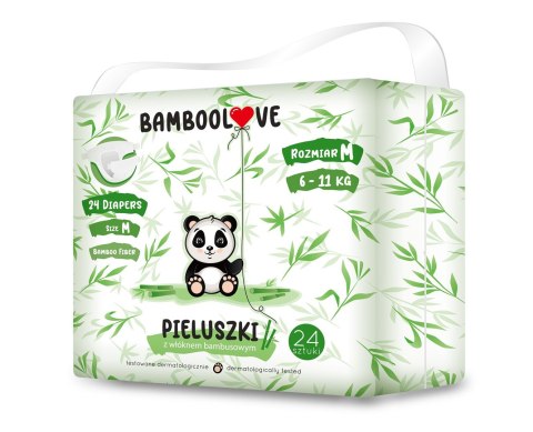 PIELUCHY Z WŁÓKNEM BAMBUSOWYM ROZMIAR M 6 - 11 kg (24 szt.) - BAMBOOLOVE PIELUCHY Z WŁÓKNEM BAMBUSOWYM ROZMIAR M 6 - 11 kg (24 szt.) - BAMBOOLOVE