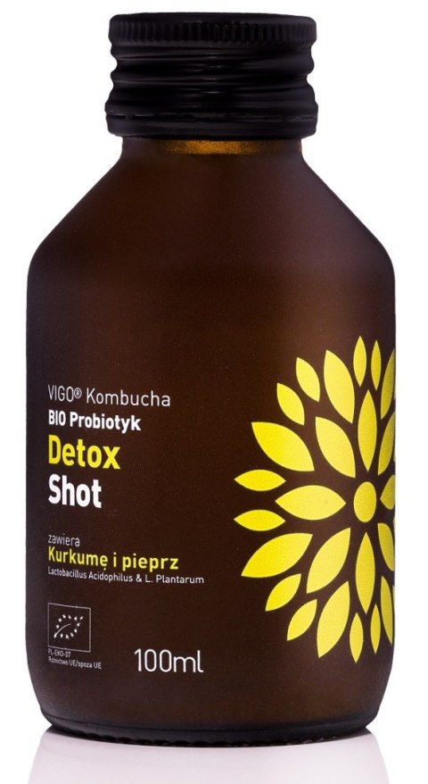 SHOT KOMBUCHA PROBIOTYK DETOX BEZGLUTENOWY BIO 100 ml - VIGO SHOT KOMBUCHA PROBIOTYK DETOX BEZGLUTENOWY BIO 100 ml - VIGO