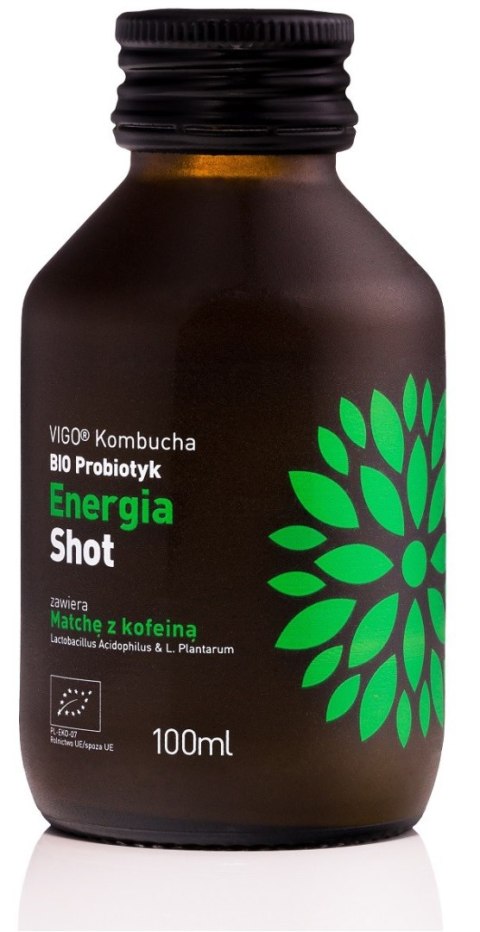 SHOT KOMBUCHA PROBIOTYK ENERGIA BEZGLUTENOWY BIO 100 ml - VIGO SHOT KOMBUCHA PROBIOTYK ENERGIA BEZGLUTENOWY BIO 100 ml - VIGO