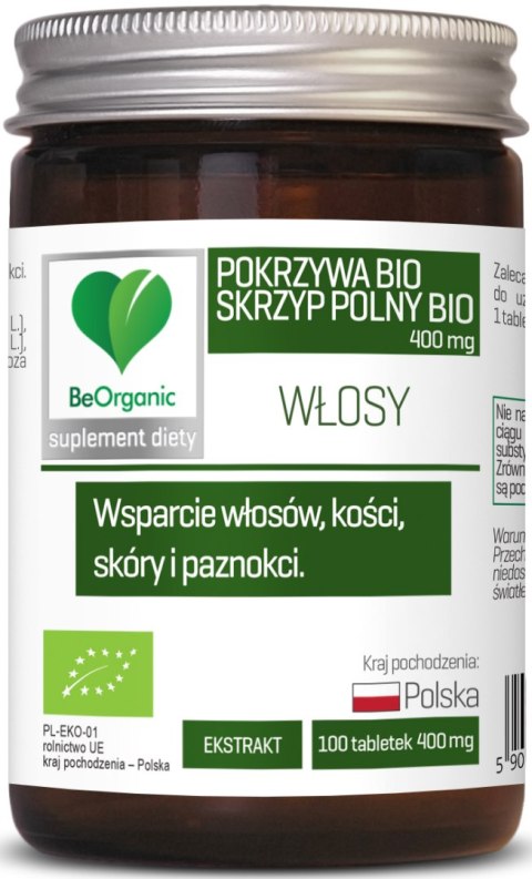 SKRZYP + POKRZYWA EKSTRAKT BIO 100 TABLETEK - BE ORGANIC SKRZYP + POKRZYWA EKSTRAKT BIO 100 TABLETEK - BE ORGANIC