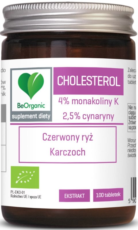 TABLETKI NA PRAWIDŁOWY POZIOM CHOLESTEROLU (CZERWONY RYŻ, KARCZOCH) BIO 100 szt. - BE ORGANIC TABLETKI NA PRAWIDŁOWY POZIOM CHOLESTEROLU (CZERWONY RYŻ, KARCZOCH) BIO 100 szt. - BE ORGANIC