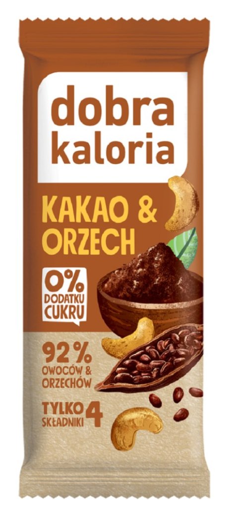 BATON DAKTYLOWY KAKAO & ORZECH BEZ DODATKU CUKRÓW 35 g - DOBRA KALORIA BATON DAKTYLOWY KAKAO & ORZECH BEZ DODATKU CUKRÓW 35 g - DOBRA KALORIA