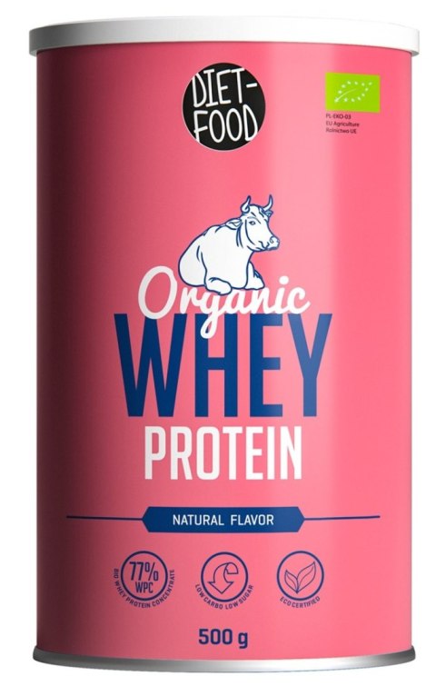 BIAŁKO SERWATKOWE NATURALNE (KONCENTRAT WPC 77) BIO 500 g - DIET-FOOD BIAŁKO SERWATKOWE NATURALNE (KONCENTRAT WPC 77) BIO 500 g - DIET-FOOD