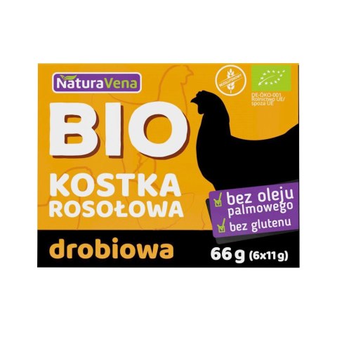 BULION - KOSTKI DROBIOWE BEZGLUTENOWE BIO (6 x 11 g) 66 g - NATURAVENA BULION - KOSTKI DROBIOWE BEZGLUTENOWE BIO (6 x 11 g) 66 g - NATURAVENA