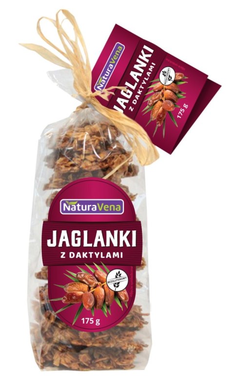 CIASTKA JAGLANKI Z DAKTYLAMI BEZGLUTENOWE 175 g - NATURAVENA CIASTKA JAGLANKI Z DAKTYLAMI BEZGLUTENOWE 175 g - NATURAVENA