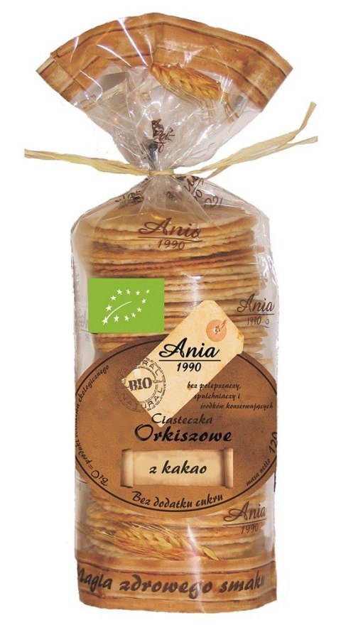 CIASTKA ORKISZOWE Z KAKAO BEZ DODATKU CUKRÓW BIO 120 g - BIO ANIA CIASTKA ORKISZOWE Z KAKAO BEZ DODATKU CUKRÓW BIO 120 g - BIO ANIA