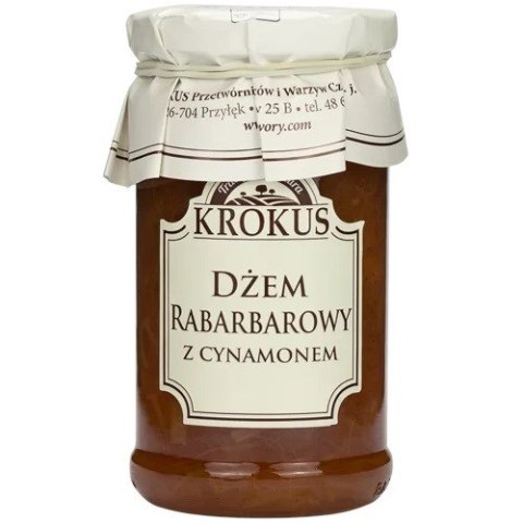 DŻEM RABARBAROWY Z CYNAMONEM O OBNIŻONEJ ZAWARTOŚCI CUKRU BEZGLUTENOWY 235 g - KROKUS DŻEM RABARBAROWY Z CYNAMONEM O OBNIŻONEJ ZAWARTOŚCI CUKRU BEZGLUTENOWY 235 g - KROKUS