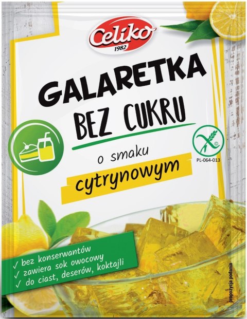 GALARETKA BEZ CUKRU O SMAKU CYTRYNOWYM BEZGLUTENOWA 14 g - CELIKO GALARETKA BEZ CUKRU O SMAKU CYTRYNOWYM BEZGLUTENOWA 14 g - CELIKO