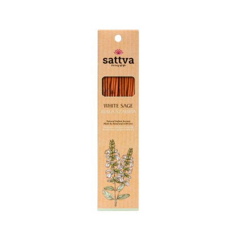 KADZIDŁO INDYJSKIE BIAŁA SZAŁWIA (15 szt.) 30 g - SATTVA (WELLNESS) KADZIDŁO INDYJSKIE BIAŁA SZAŁWIA (15 szt.) 30 g - SATTVA (WELLNESS)