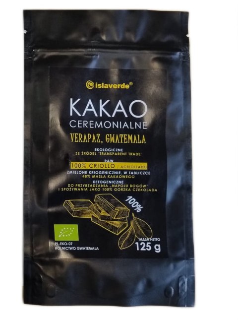 KAKAO CEREMONIALNE TABLICZKA BIO 125 g - ISLAVERDE (SEGURA) KAKAO CEREMONIALNE TABLICZKA BIO 125 g - ISLAVERDE (SEGURA)