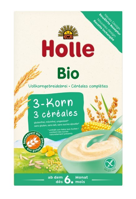 KASZKA PEŁNOZIARNISTA 3 ZBOŻA BEZ DODATKU CUKRÓW BEZGLUTENOWA OD 6 MIESIĄCA BIO 250 g - HOLLE KASZKA PEŁNOZIARNISTA 3 ZBOŻA BEZ DODATKU CUKRÓW BEZGLUTENOWA OD 6 MIESIĄCA BIO 250 g - HOLLE