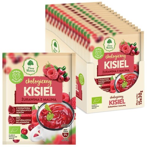 KISIEL INSTANT ŻURAWINA Z MALINĄ BEZGLUTENOWY BIO 30 g - DARY NATURY KISIEL INSTANT ŻURAWINA Z MALINĄ BEZGLUTENOWY BIO 30 g - DARY NATURY