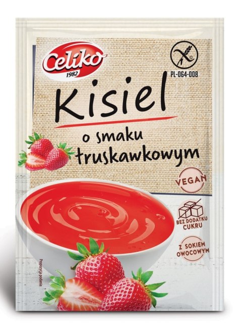 KISIEL O SMAKU TRUSKAWKOWYM BEZ DODATKU CUKRÓW BEZGLUTENOWY 40 g - CELIKO KISIEL O SMAKU TRUSKAWKOWYM BEZ DODATKU CUKRÓW BEZGLUTENOWY 40 g - CELIKO