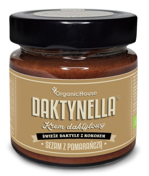 KREM KOKOSOWO - DAKTYLOWY Z SEZAMEM I POMARAŃCZĄ BEZGLUTENOWY BIO 190 g - ORGANICHOUSE (DAKTYNELLA) KREM KOKOSOWO - DAKTYLOWY Z SEZAMEM I POMARAŃCZĄ BEZGLUTENOWY BIO 190 g - ORGANICHOUSE (DAKTYNELLA)