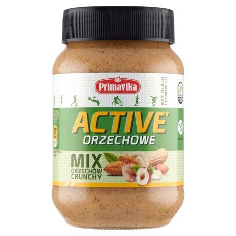 KREM ORZECHOWY CRUNCHY ACTIVE BEZGLUTENOWY 470 g - PRIMAVIKA KREM ORZECHOWY CRUNCHY ACTIVE BEZGLUTENOWY 470 g - PRIMAVIKA