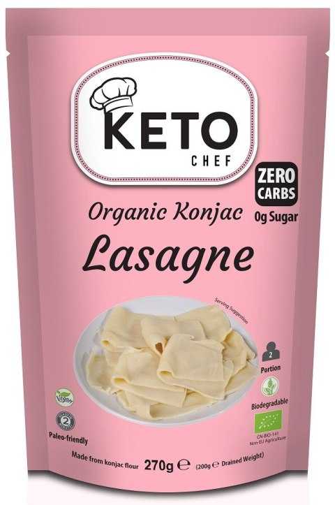 MAKARON (KONJAC) LASAGNE BEZGLUTENOWY BIO 270 g (200 g) - KETO CHEF (BETTER THAN FOODS) MAKARON (KONJAC) LASAGNE BEZGLUTENOWY BIO 270 g (200 g) - KETO CHEF (BETTER THAN FOODS)