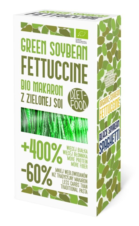 MAKARON (PROTEINOWY Z SOI ZIELONEJ) FETTUCCINE BEZGLUTENOWY BIO 200 g - DIET-FOOD MAKARON (PROTEINOWY Z SOI ZIELONEJ) FETTUCCINE BEZGLUTENOWY BIO 200 g - DIET-FOOD