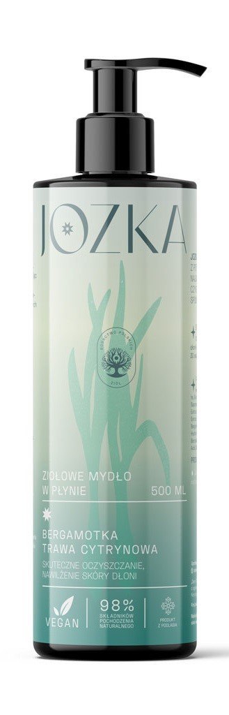 MYDŁO W PŁYNIE ZIOŁOWE (BERGAMOTKA, TRAWA CYTRYNOWA) 500 ml - JOZKA (DARY NATURY) MYDŁO W PŁYNIE ZIOŁOWE (BERGAMOTKA, TRAWA CYTRYNOWA) 500 ml - JOZKA (DARY NATURY)