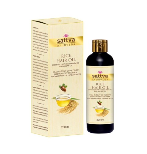 OLEJEK DO WŁOSÓW RYŻOWY Z OLEJKIEM ROZMARYNOWYM I ARGANOWYM 200 ml - SATTVA (AYURVEDA) OLEJEK DO WŁOSÓW RYŻOWY Z OLEJKIEM ROZMARYNOWYM I ARGANOWYM 200 ml - SATTVA (AYURVEDA)