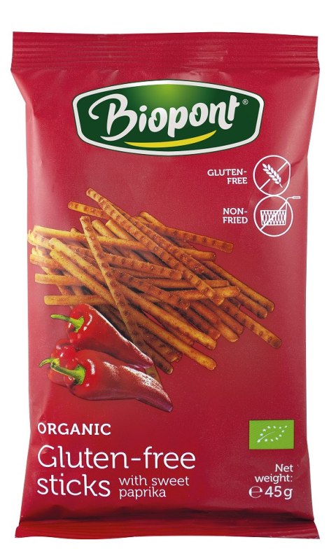 PALUSZKI PAPRYKOWE BEZGLUTENOWE BIO 45 g - BIOPONT PALUSZKI PAPRYKOWE BEZGLUTENOWE BIO 45 g - BIOPONT