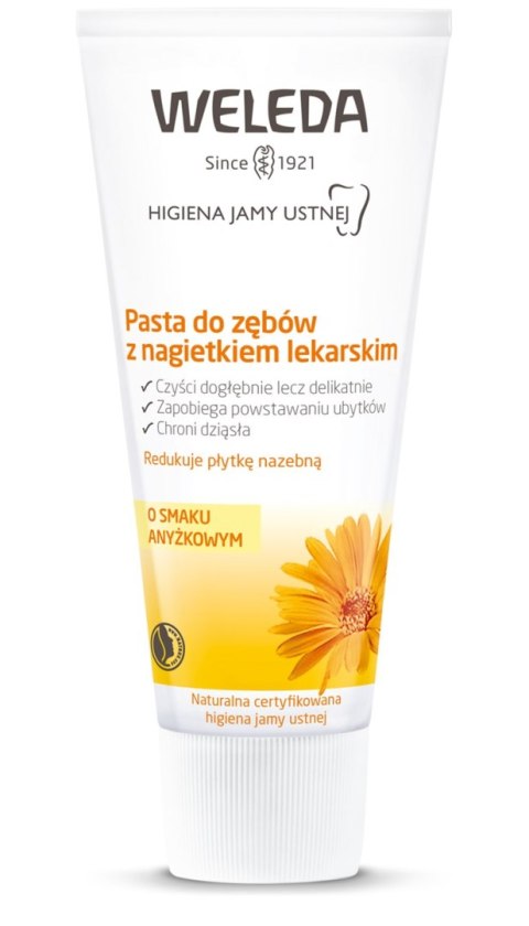 PASTA DO ZĘBÓW Z NAGIETKIEM LEKARSKIM BEZ FLUORU ECO 75 ml - WELEDA PASTA DO ZĘBÓW Z NAGIETKIEM LEKARSKIM BEZ FLUORU ECO 75 ml - WELEDA