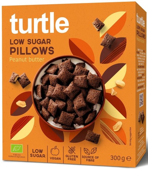 PODUSZKI ZBOŻOWE Z KREMEM Z ORZESZKÓW ZIEMNYCH NISKA ZAWARTOŚĆ CUKRÓW BEZGLUTENOWE BIO 300 g - TURTLE PODUSZKI ZBOŻOWE Z KREMEM Z ORZESZKÓW ZIEMNYCH NISKA ZAWARTOŚĆ CUKRÓW BEZGLUTENOWE BIO 300 g - TURTLE
