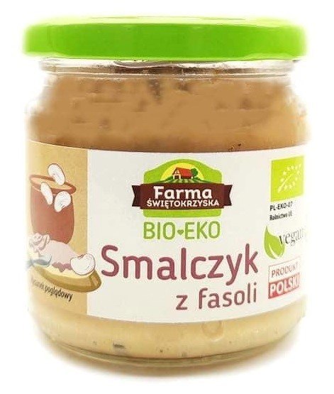 SMALCZYK WEGAŃSKI Z FASOLI BEZGLUTENOWY BIO 160 g - FARMA ŚWIĘTOKRZYSKA SMALCZYK WEGAŃSKI Z FASOLI BEZGLUTENOWY BIO 160 g - FARMA ŚWIĘTOKRZYSKA