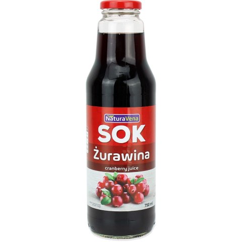 SOK Z ŻURAWINY 100 % 750 ml - NATURAVENA SOK Z ŻURAWINY 100 % 750 ml - NATURAVENA