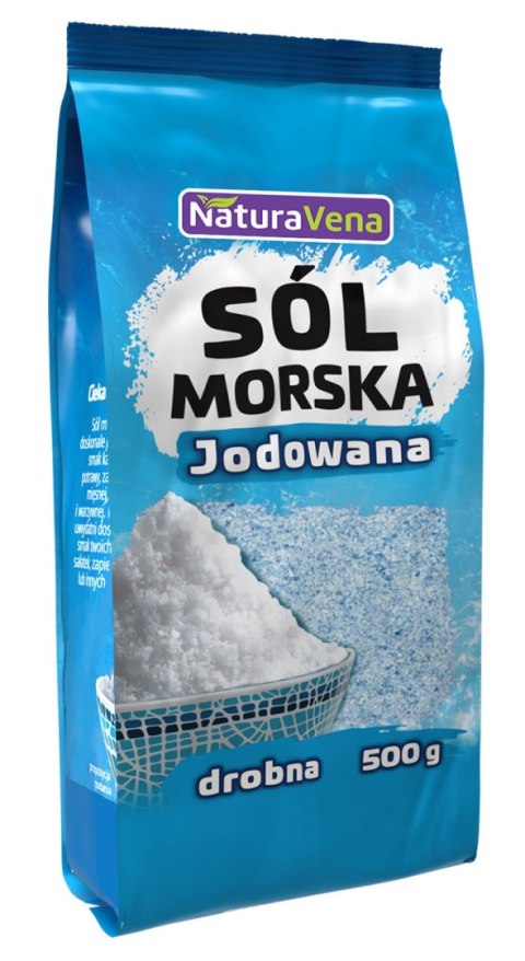 SÓL MORSKA DROBNO MIELONA JODOWANA 500 g - NATURAVENA SÓL MORSKA DROBNO MIELONA JODOWANA 500 g - NATURAVENA