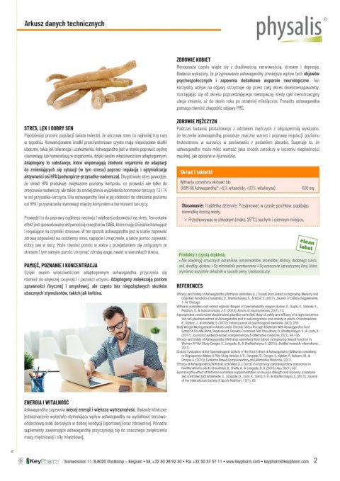 ASHWAGANDHA FORTE EKSTRAKT BIO (600 mg) 30 TABLETEK - PHYSALIS ASHWAGANDHA FORTE EKSTRAKT BIO (600 mg) 30 TABLETEK - PHYSALIS