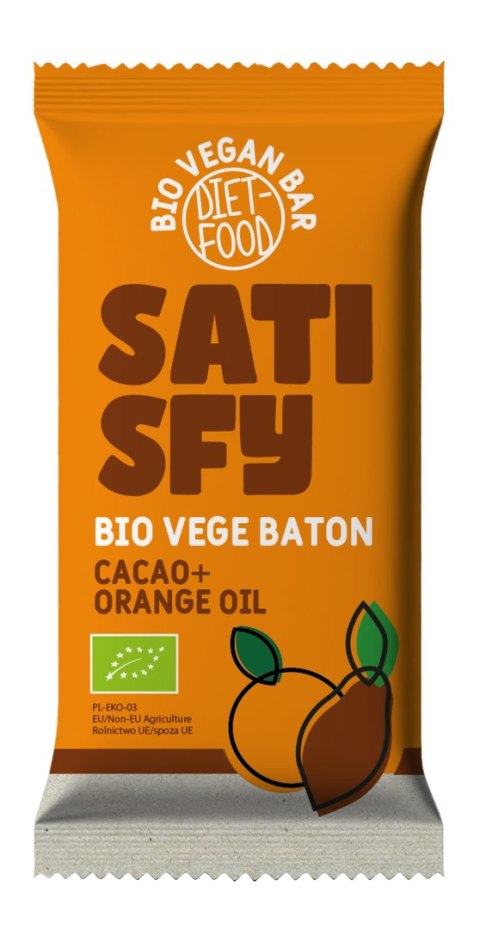 BATON KAKAO & OLEJEK POMARAŃCZOWY SATISFY BIO 35 g - DIET-FOOD BATON KAKAO & OLEJEK POMARAŃCZOWY SATISFY BIO 35 g - DIET-FOOD