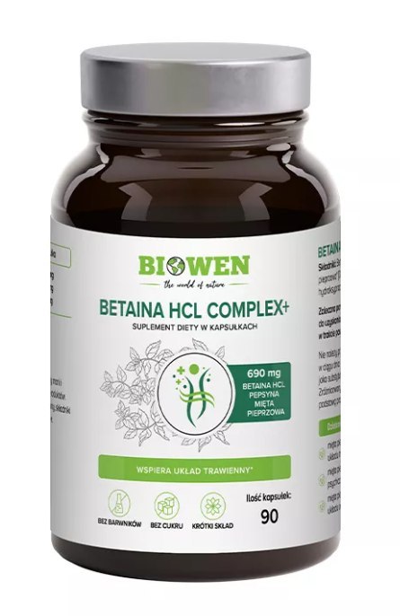 BETAINA HCL COMPLEX 90 KAPSUŁEK - BIOWEN BETAINA HCL COMPLEX 90 KAPSUŁEK - BIOWEN