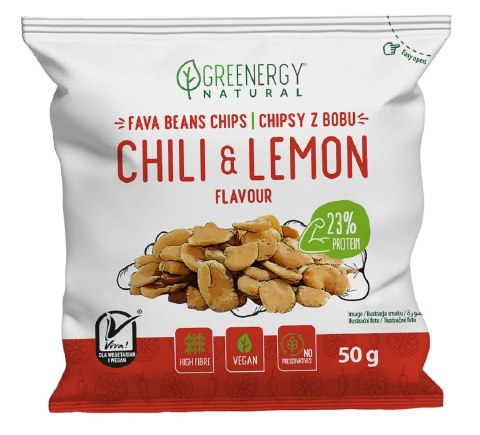 BÓB PRAŻONY O SMAKU CHILI I CYTRYNY 50 g - GREENERGY BÓB PRAŻONY O SMAKU CHILI I CYTRYNY 50 g - GREENERGY