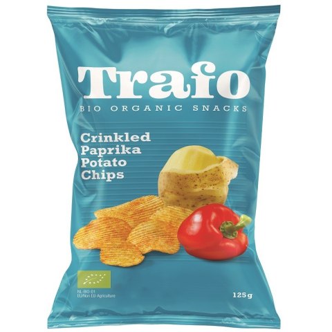 CHIPSY ZIEMNIACZANE KARBOWANE PAPRYKOWE BIO 125 g - TRAFO CHIPSY ZIEMNIACZANE KARBOWANE PAPRYKOWE BIO 125 g - TRAFO