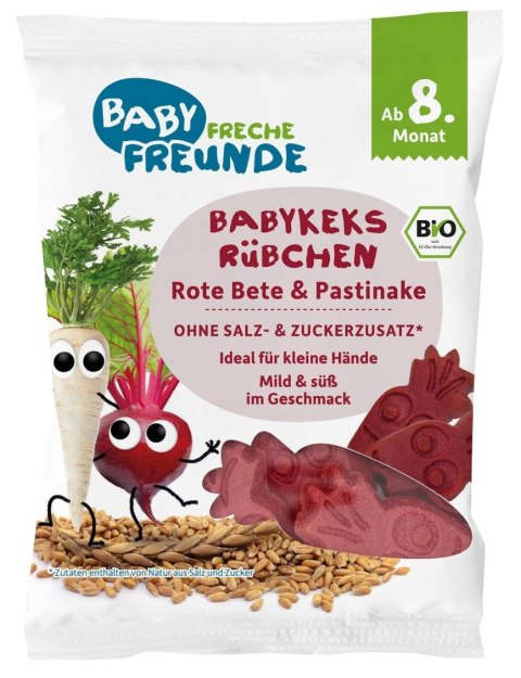 CIASTKA ORKISZOWE Z BURAKIEM I PASTERNAKIEM OD 8 MIESIĄCA BIO 30 g - FRECHE FREUNDE CIASTKA ORKISZOWE Z BURAKIEM I PASTERNAKIEM OD 8 MIESIĄCA BIO 30 g - FRECHE FREUNDE