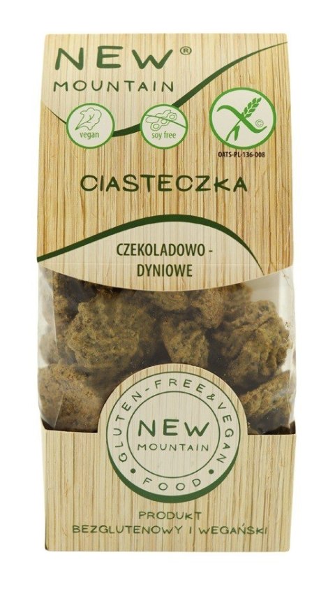CIASTKA OWSIANO - CZEKOLADOWO - DYNIOWE BEZGLUTENOWE 220 g - NEW MOUNTAIN CIASTKA OWSIANO - CZEKOLADOWO - DYNIOWE BEZGLUTENOWE 220 g - NEW MOUNTAIN