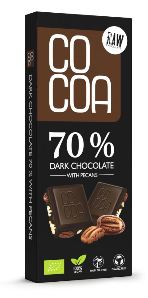 CZEKOLADA CIEMNA 70 % Z ORZECHAMI PEKAN BIO 40 g - COCOA CZEKOLADA CIEMNA 70 % Z ORZECHAMI PEKAN BIO 40 g - COCOA
