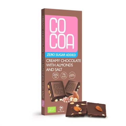 CZEKOLADA CREAMY Z MIGDAŁAMI I SOLĄ BEZ DODATKU CUKRÓW BIO 40 g - COCOA CZEKOLADA CREAMY Z MIGDAŁAMI I SOLĄ BEZ DODATKU CUKRÓW BIO 40 g - COCOA