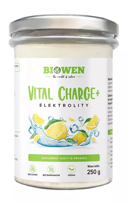 ELEKTROLITY O SMAKU CYTRYNOWYM W PROSZKU VITAL CHARGE+ 250 g - BIOWEN ELEKTROLITY O SMAKU CYTRYNOWYM W PROSZKU VITAL CHARGE+ 250 g - BIOWEN