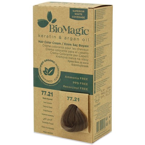 FARBA DO WŁOSÓW MROŻONY KARMEL (77.21) 250 g - BIOMAGIC FARBA DO WŁOSÓW MROŻONY KARMEL (77.21) 250 g - BIOMAGIC