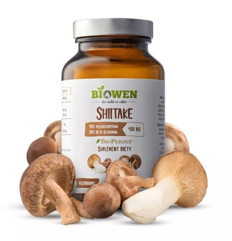 GRZYBY SHIITAKE EKSTRAKT (400 mg) BEZGLUTENOWY 90 KAPSUŁEK - BIOWEN GRZYBY SHIITAKE EKSTRAKT (400 mg) BEZGLUTENOWY 90 KAPSUŁEK - BIOWEN