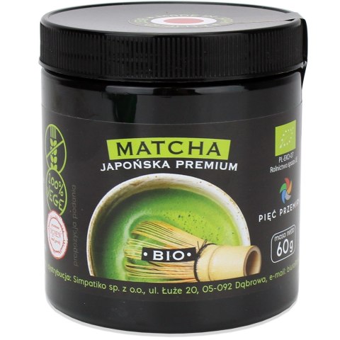 HERBATA ZIELONA MATCHA JAPOŃSKA BEZGLUTENOWA BIO 60 g - PIĘĆ PRZEMIAN HERBATA ZIELONA MATCHA JAPOŃSKA BEZGLUTENOWA BIO 60 g - PIĘĆ PRZEMIAN