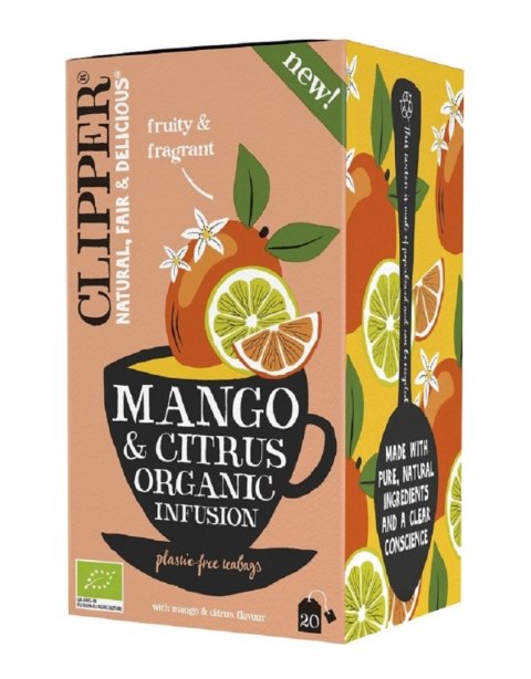 HERBATKA O SMAKU MANGO I OWOCÓW CYTRUSOWYCH BIO (20 x 1,8 g) 36 g - CLIPPER HERBATKA O SMAKU MANGO I OWOCÓW CYTRUSOWYCH BIO (20 x 1,8 g) 36 g - CLIPPER