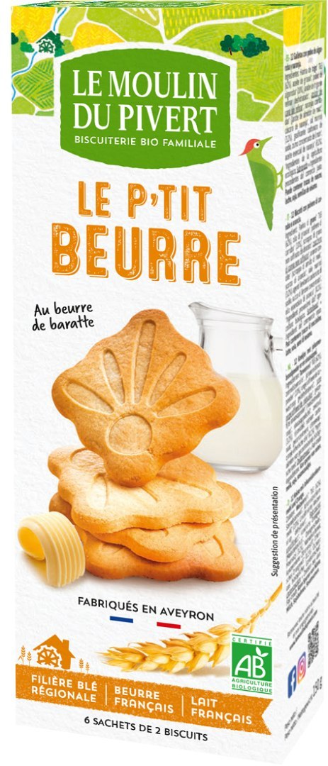 HERBATNIKI LE P'TIT BEURRE BIO 155 g - LE MOULIN DU PIVERT HERBATNIKI LE P'TIT BEURRE BIO 155 g - LE MOULIN DU PIVERT