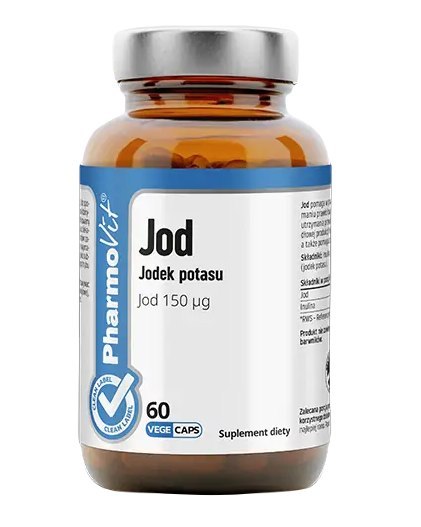 JODEK POTASU (150 µg) BEZGLUTENOWY 60 KAPSUŁEK - PHARMOVIT (CLEAN LABEL) JODEK POTASU (150 µg) BEZGLUTENOWY 60 KAPSUŁEK - PHARMOVIT (CLEAN LABEL)